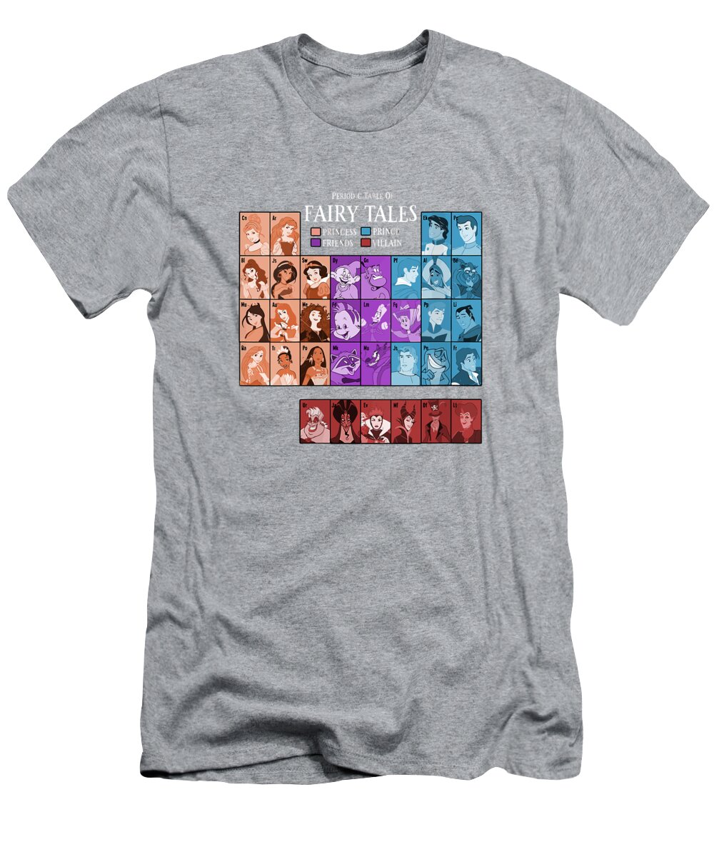Disney Princess Periodic Table Of Fairy Tales T-Shirt by Jed Niamh - Pixels