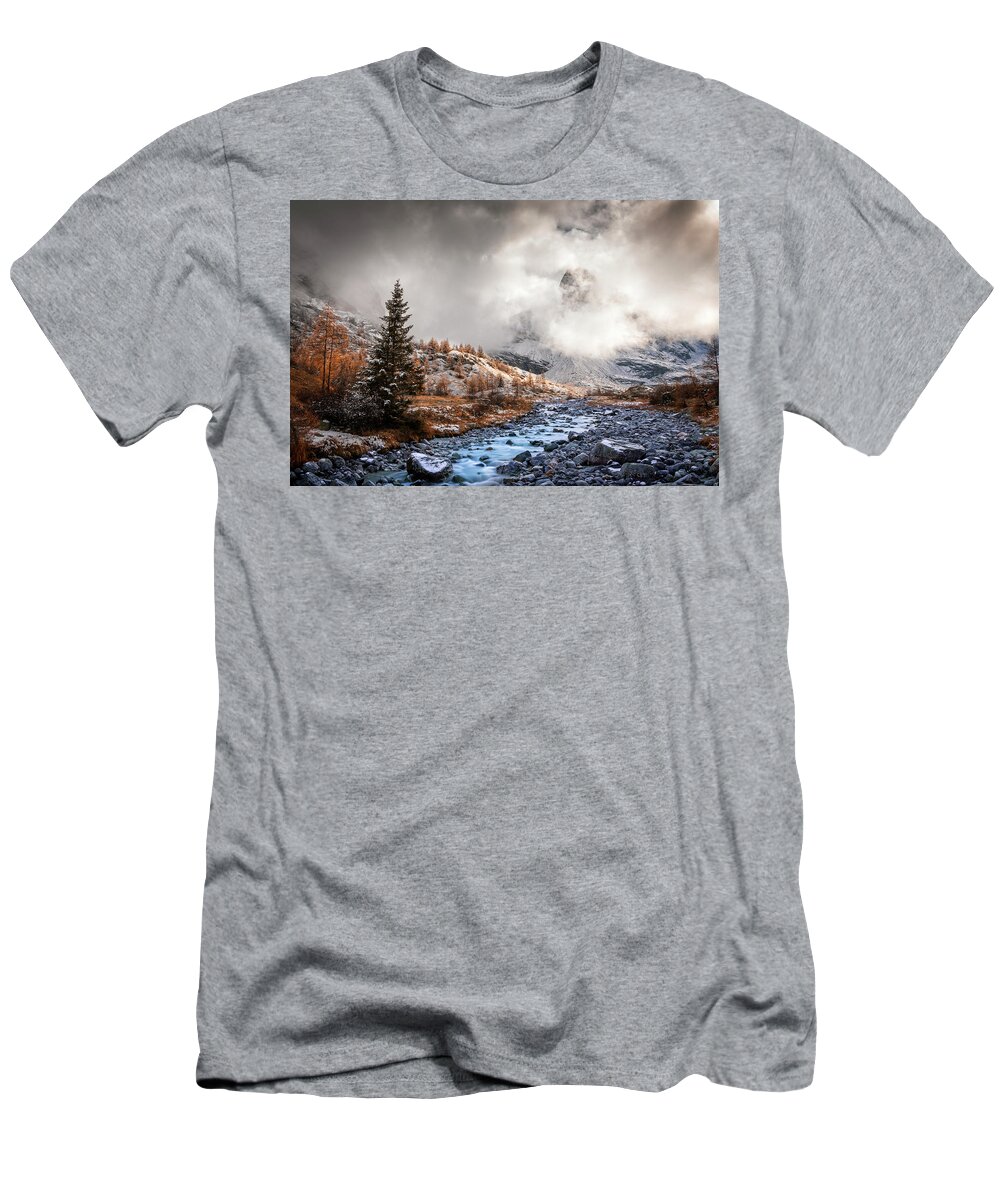 Alpine T-Shirt featuring the photograph Divine Light by Dominique Dubied