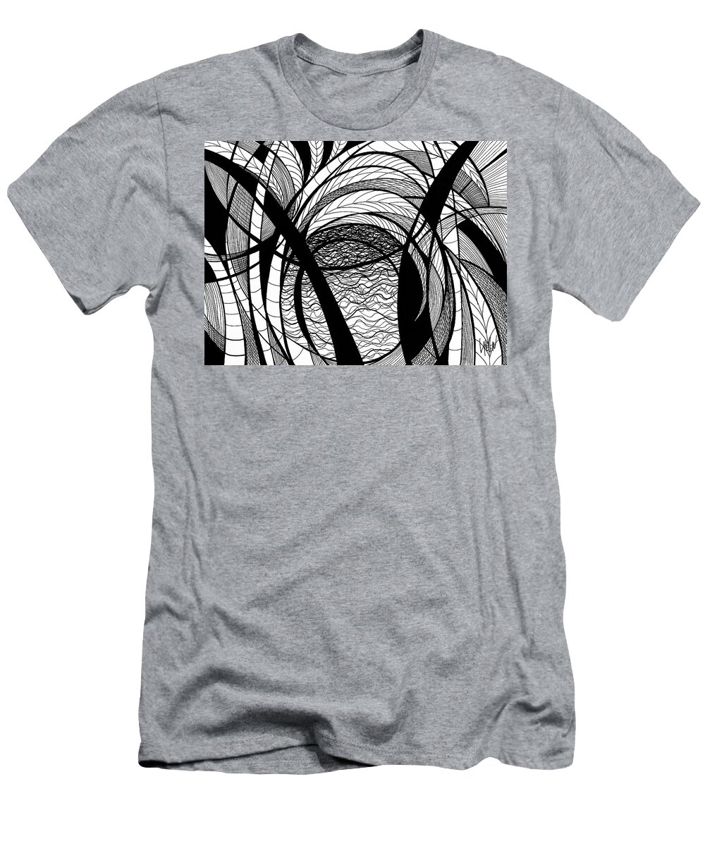 Black And White T-Shirt featuring the drawing Dominican Sunset by Lynellen Nielsen