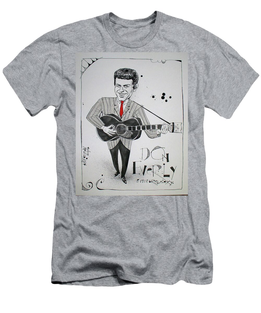  T-Shirt featuring the drawing Don Everly by Phil Mckenney