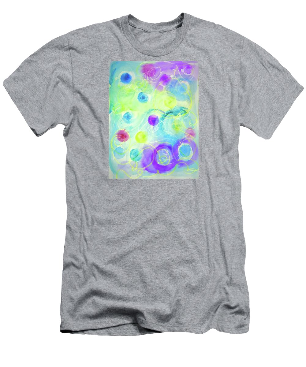 Dots T-Shirt featuring the mixed media Dotsy by Shelley Overton