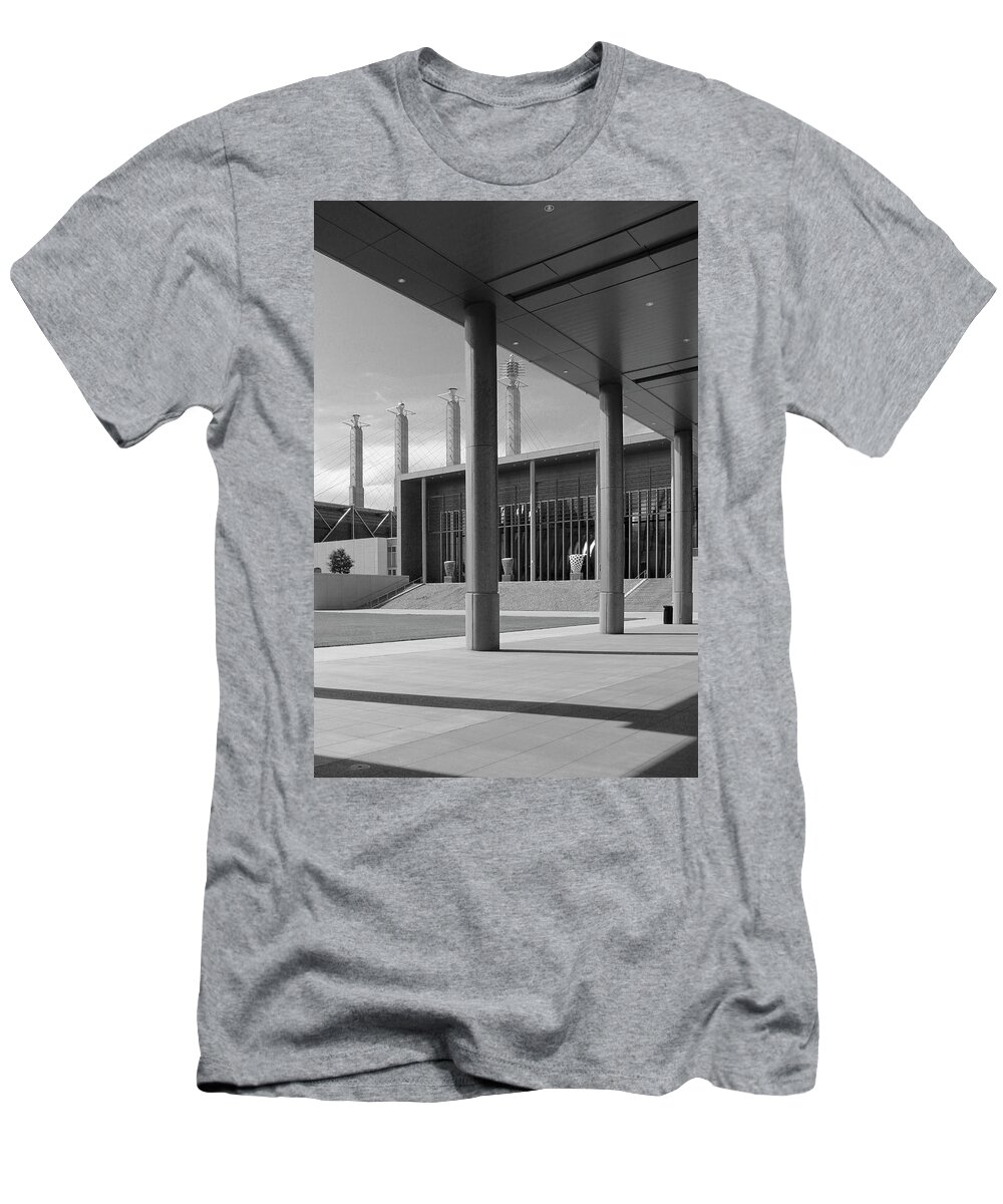 Architecture T-Shirt featuring the photograph Downtown Kansas City 2 B W by Mike McGlothlen