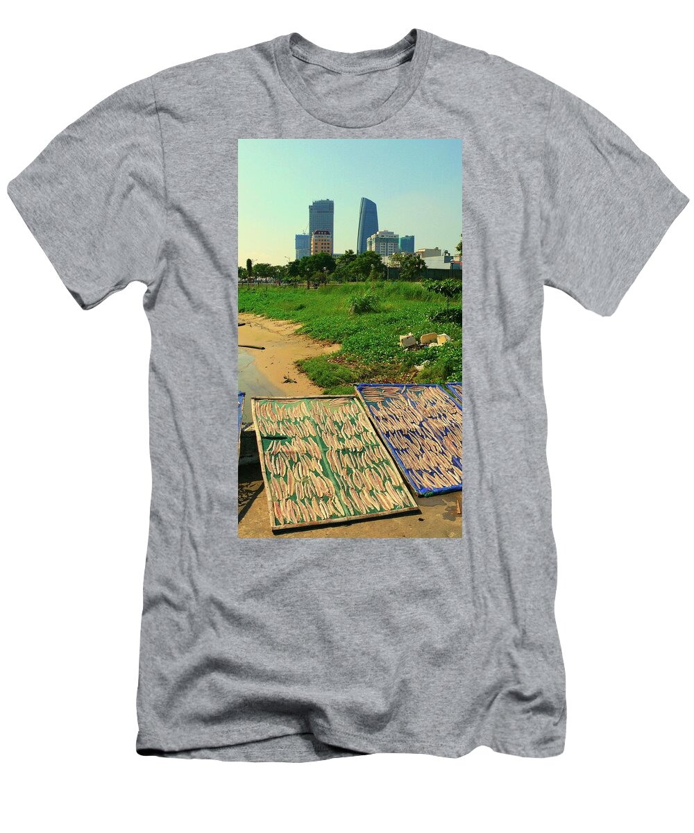 Dried Fish T-Shirt featuring the photograph Dried fish in the city by Robert Bociaga