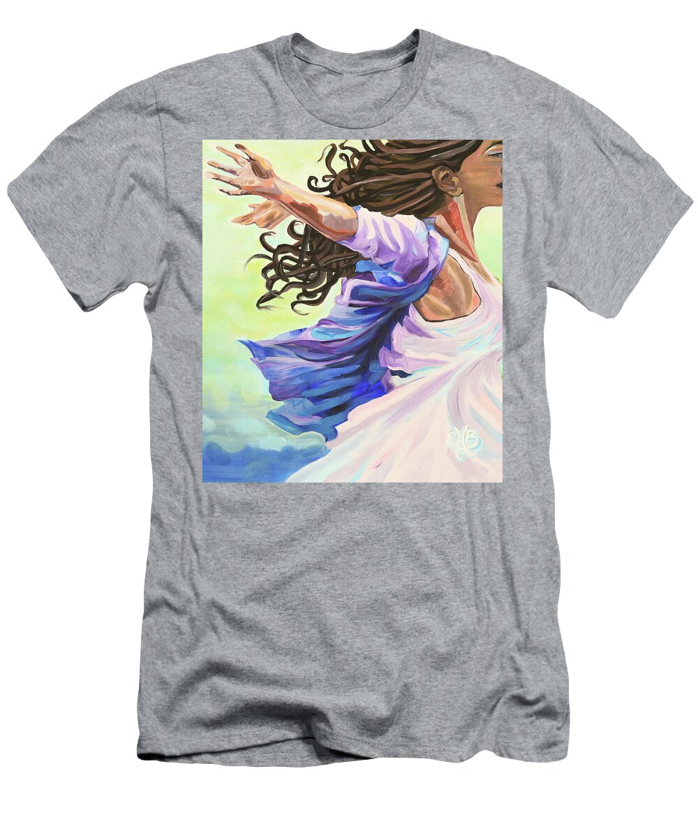 Peace T-Shirt featuring the painting Drift by Chiquita Howard-Bostic