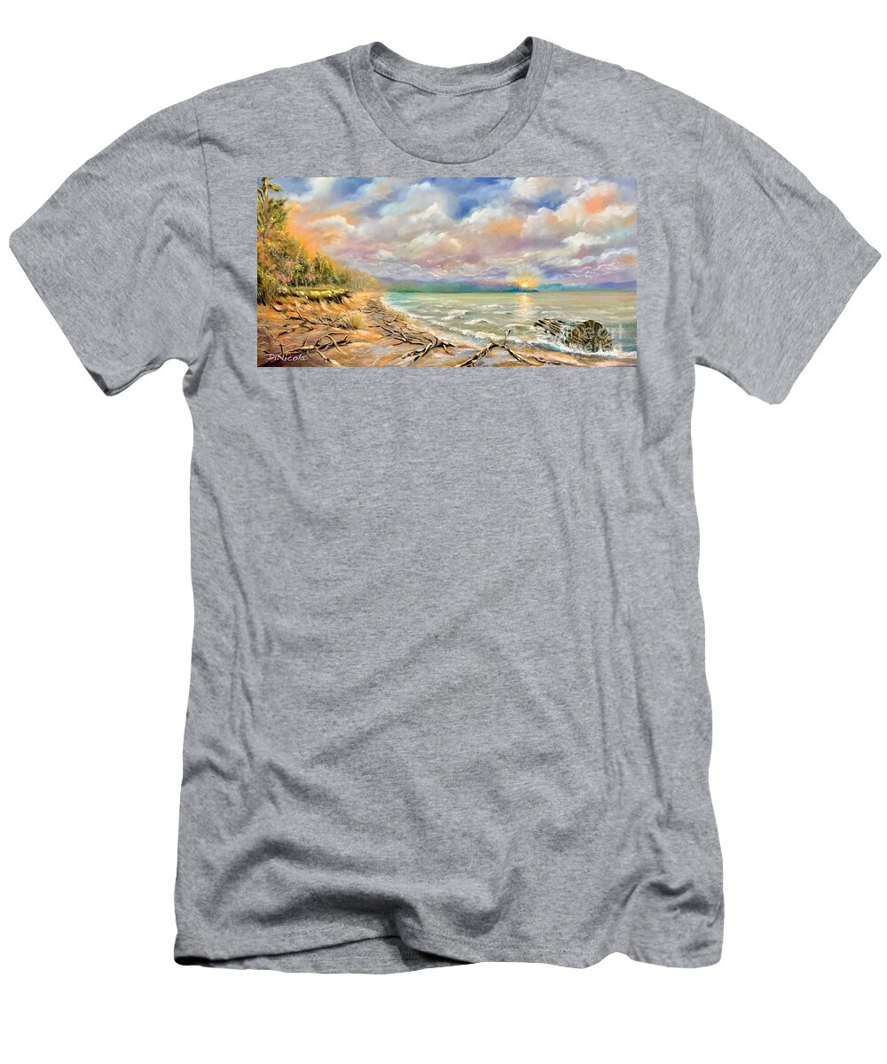 Driftwood T-Shirt featuring the painting Driftwood Alley by Anthony DiNicola
