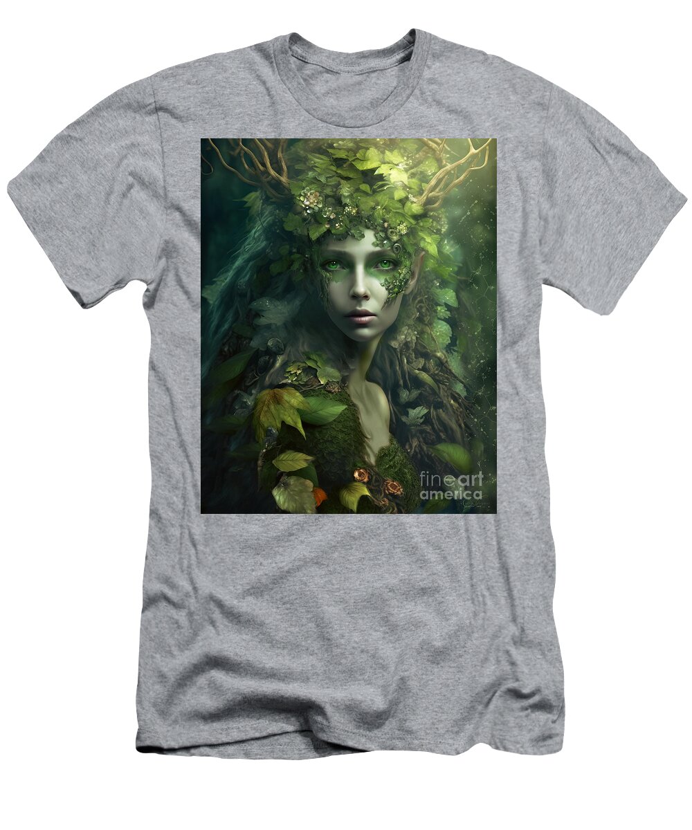 Dryad T-Shirt featuring the digital art Dryad Forest by Shanina Conway