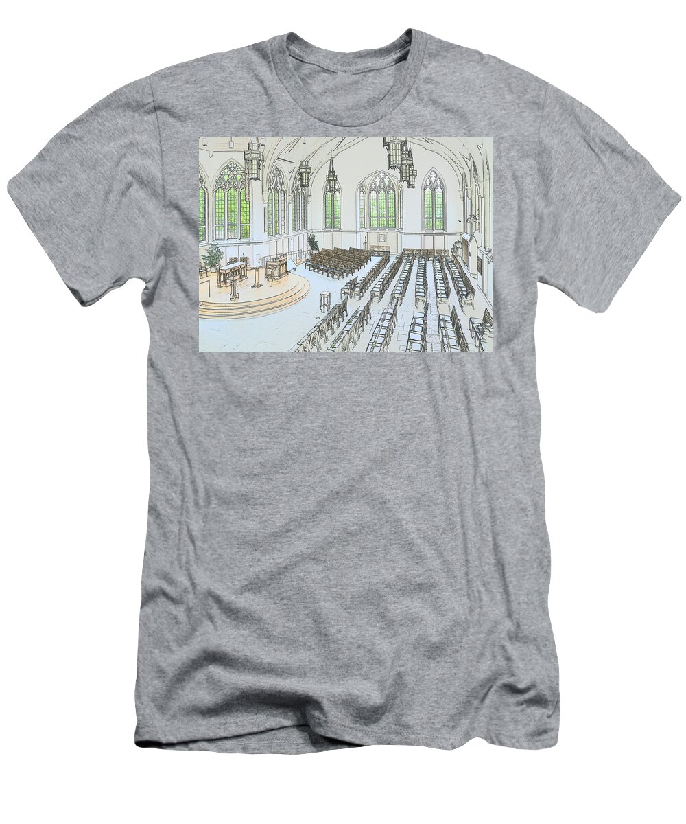 Duke T-Shirt featuring the photograph Duke - Goodwin Chapel by Minnie Gallman