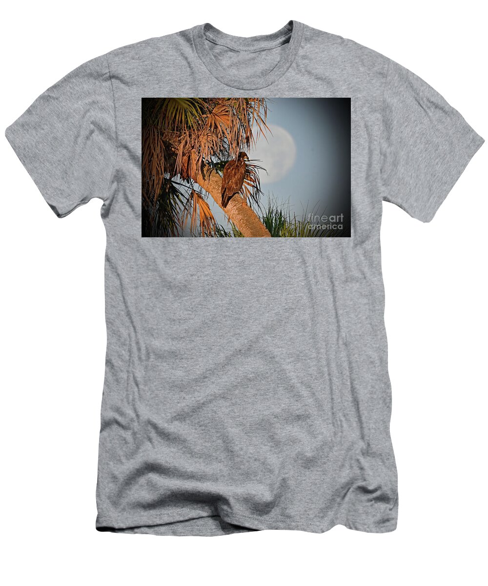 Moon T-Shirt featuring the photograph E20 and the Moon by Liz Grindstaff