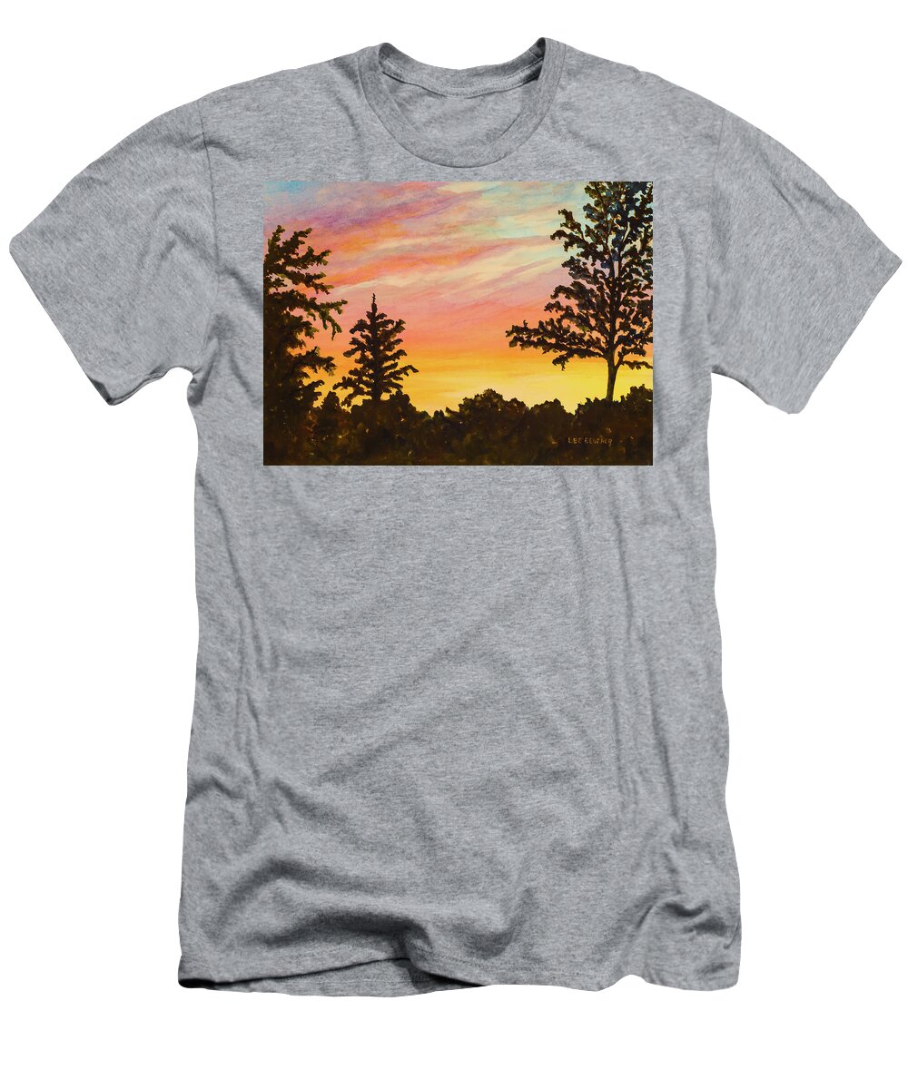 Landscape T-Shirt featuring the painting Early June Sunset by Lee Beuther