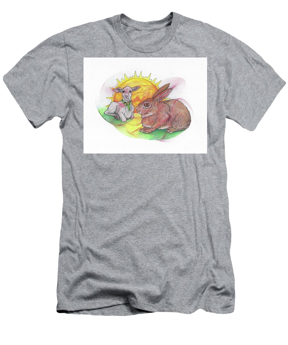 Easter T-Shirt featuring the drawing Easter Morning by Teresamarie Yawn