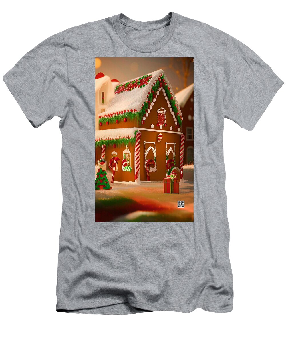 Gingerbread House T-Shirt featuring the digital art Edible Joy by Rafael Salazar