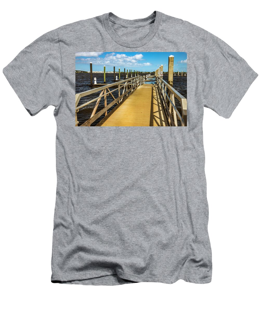 Boat T-Shirt featuring the photograph Empty Boat Docks by Blair Damson
