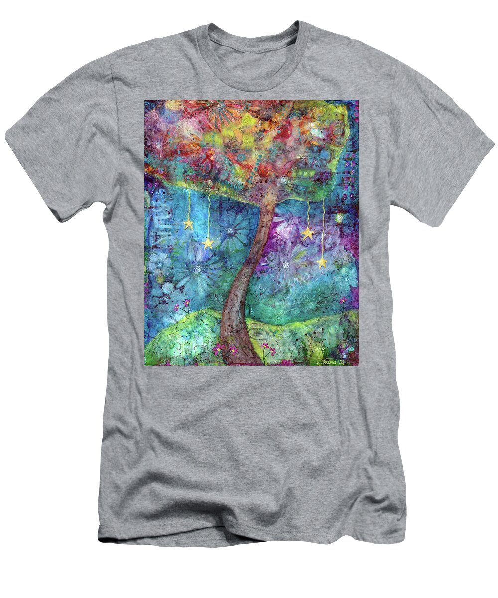 Tree T-Shirt featuring the painting Enchantment by Winona's Sunshyne