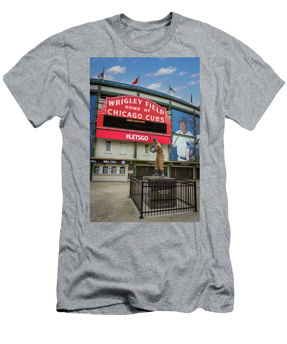 Ernie Banks Wrigley Field 3625 T-Shirt by Mike Burgquist - Pixels