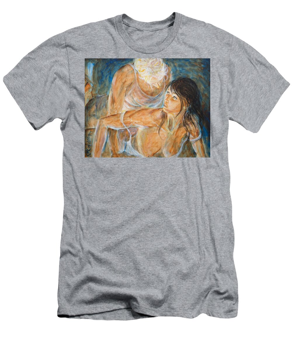 Erotic T-Shirt featuring the painting Erotic Painting by Nik Helbig