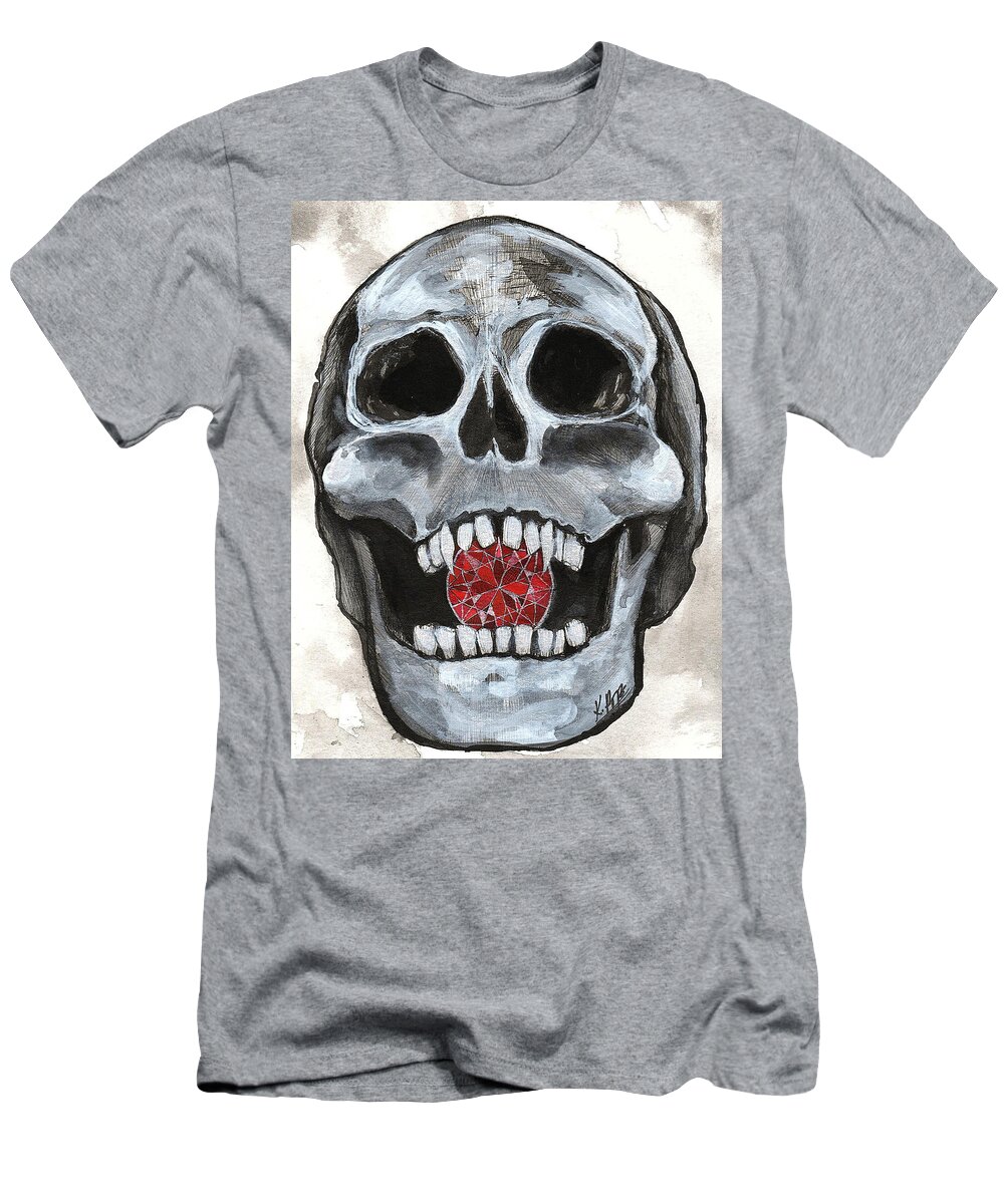 Vampire T-Shirt featuring the painting Eternal Crimson Grin by Kenneth Pope