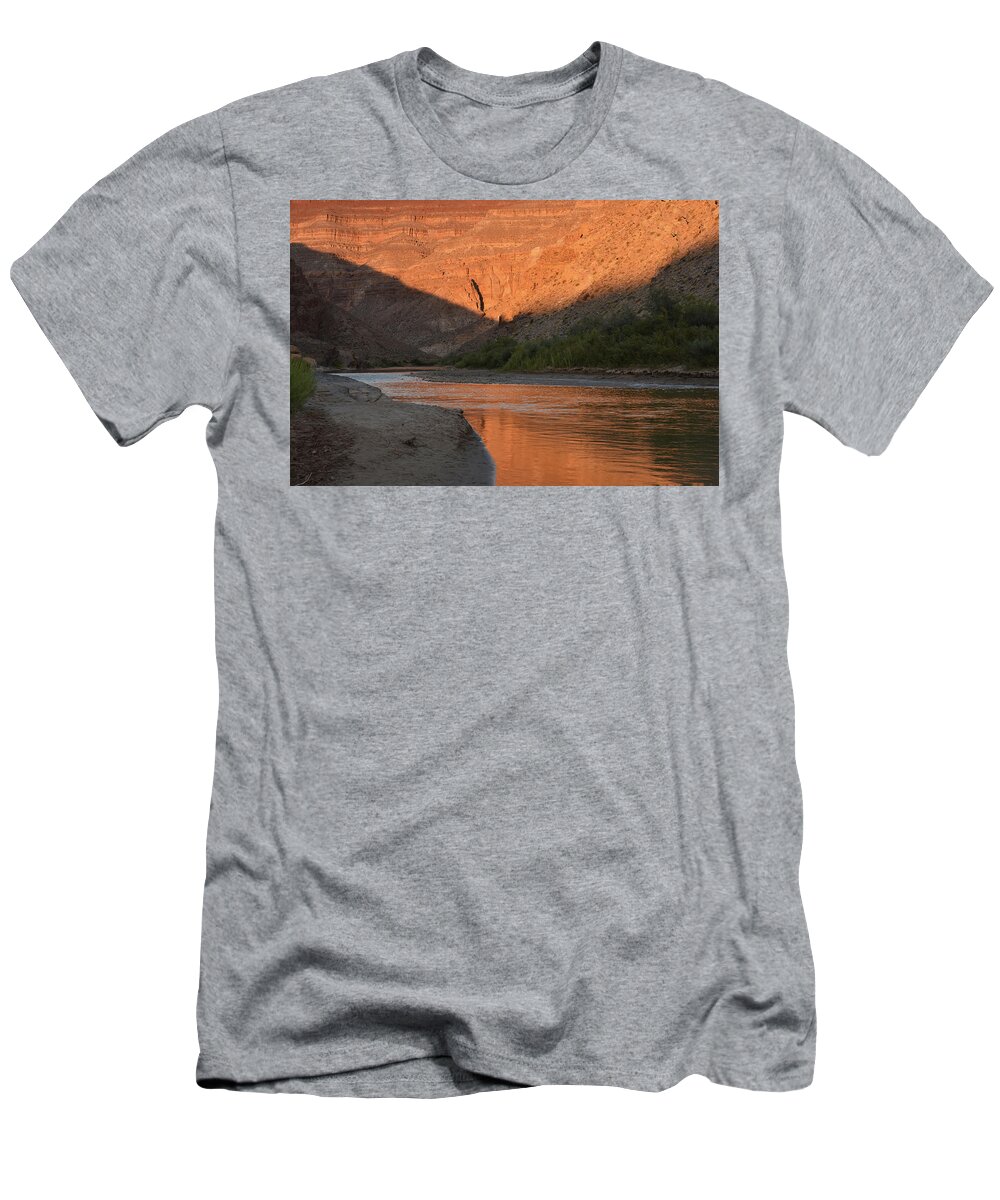 River T-Shirt featuring the photograph Evening Reflections on the San Juan by Ben Foster