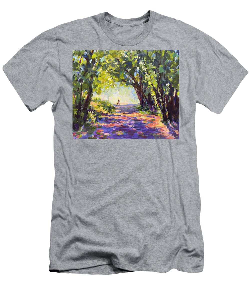 Trees T-Shirt featuring the painting Evening Walk by Madeleine Shulman