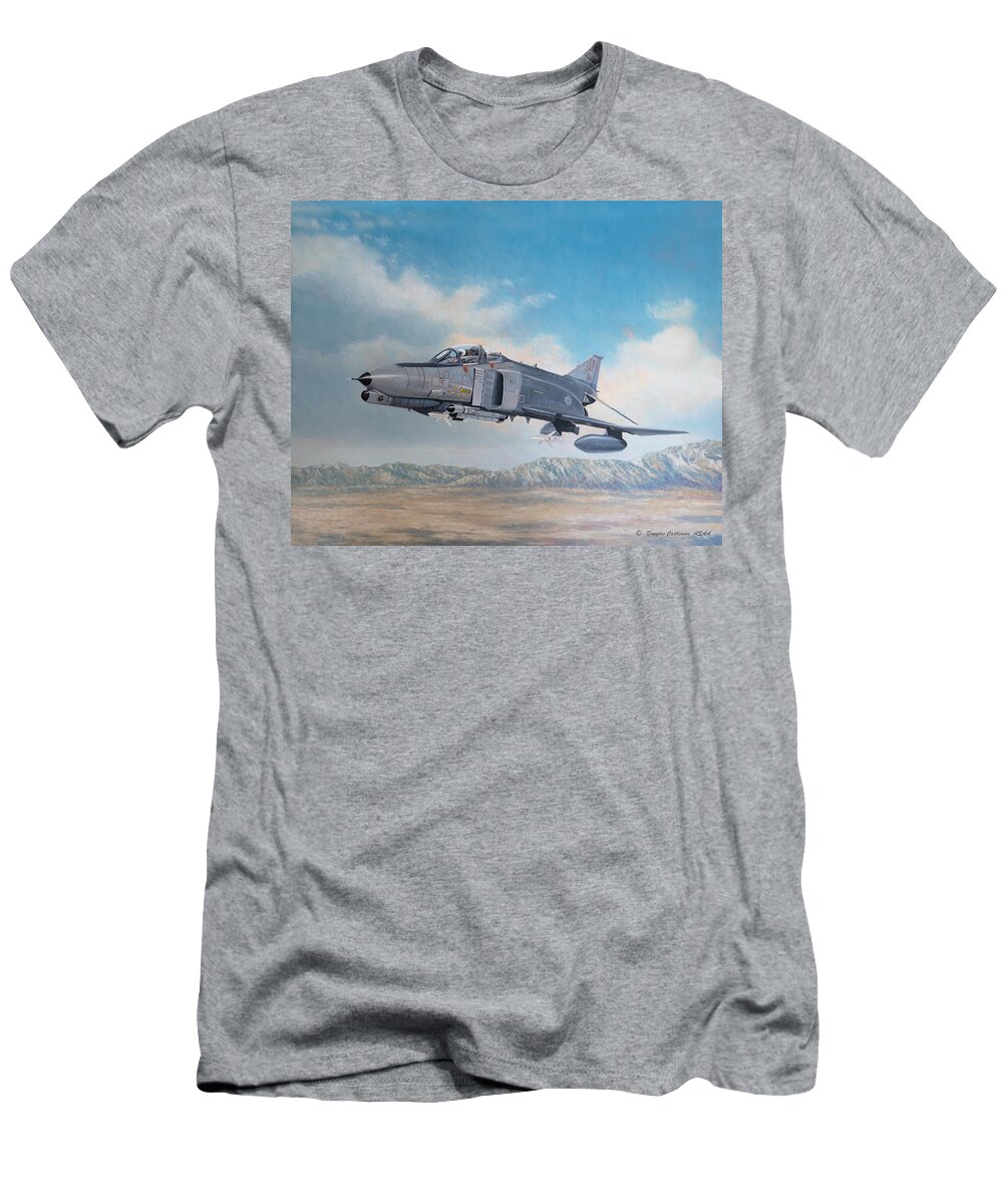 Aviation Art T-Shirt featuring the painting F-4G Wild Weasel by Douglas Castleman