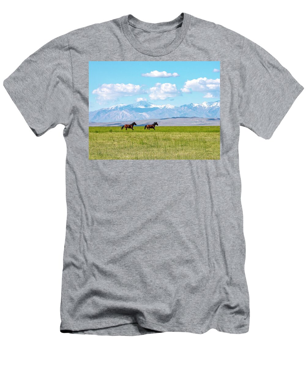  T-Shirt featuring the photograph Face Mask Running in Grass by Dirk Johnson