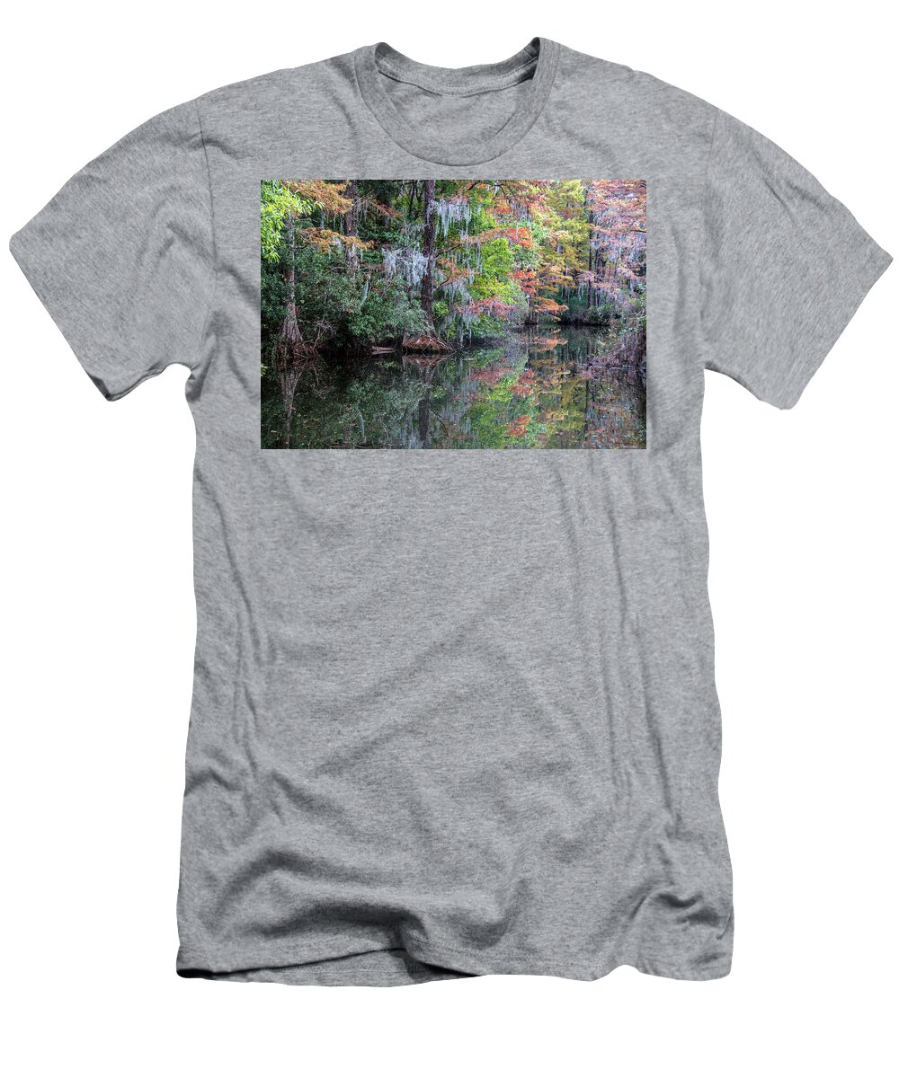 Fall T-Shirt featuring the photograph Fall Colors in the Swamp by WAZgriffin Digital
