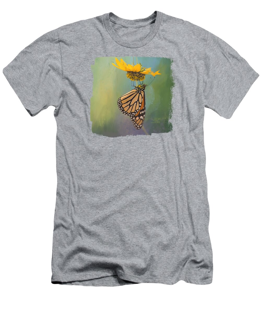 Monarch T-Shirt featuring the mixed media Fall Monarch 03 by Elisabeth Lucas