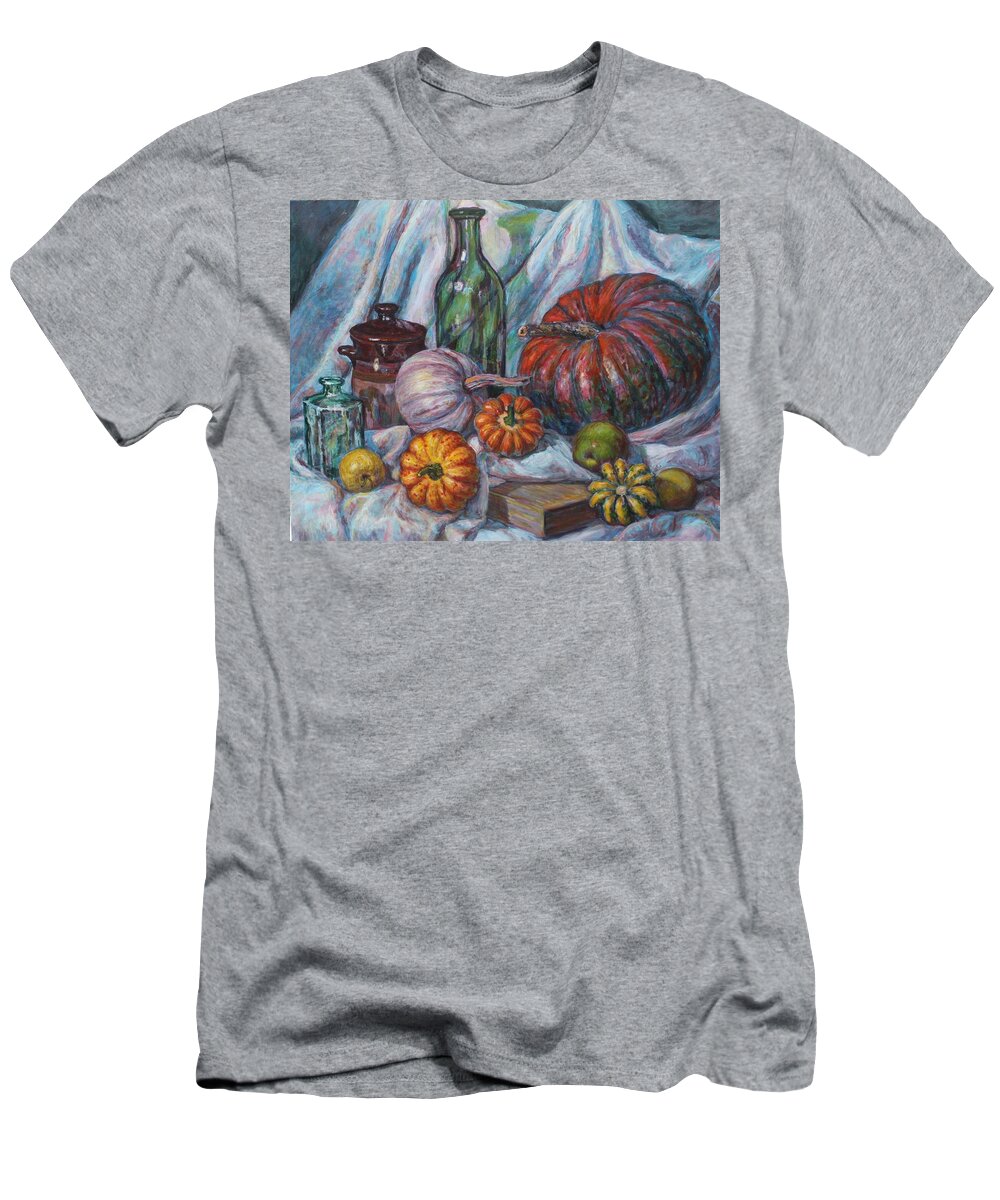Pumpkins T-Shirt featuring the painting Fall Pumpkin Harvest by Veronica Cassell vaz
