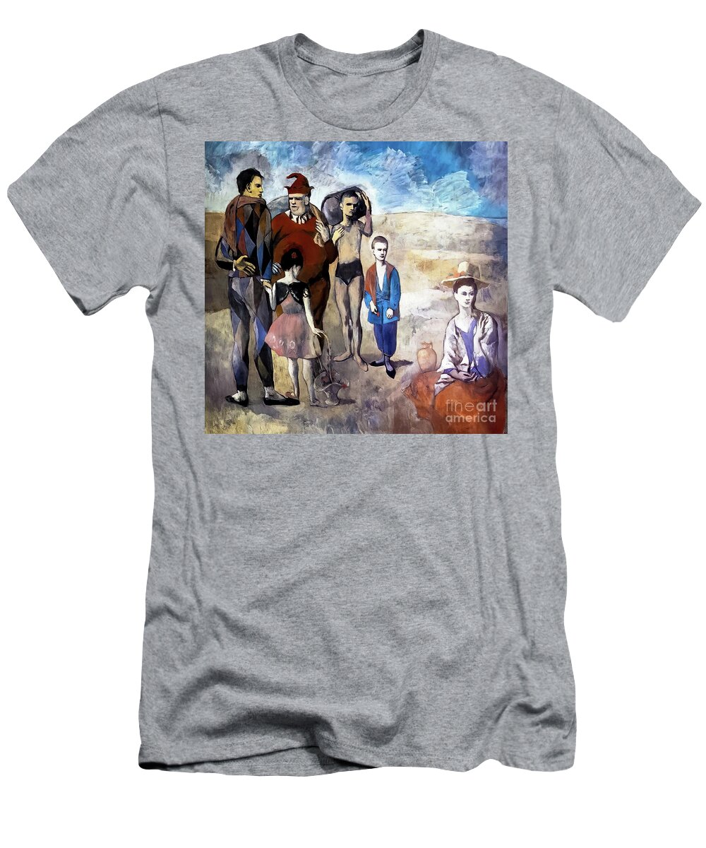 Family T-Shirt featuring the painting Family of Acrobats Jugglers by Pablo Picasso 1905 by Pablo Picasso