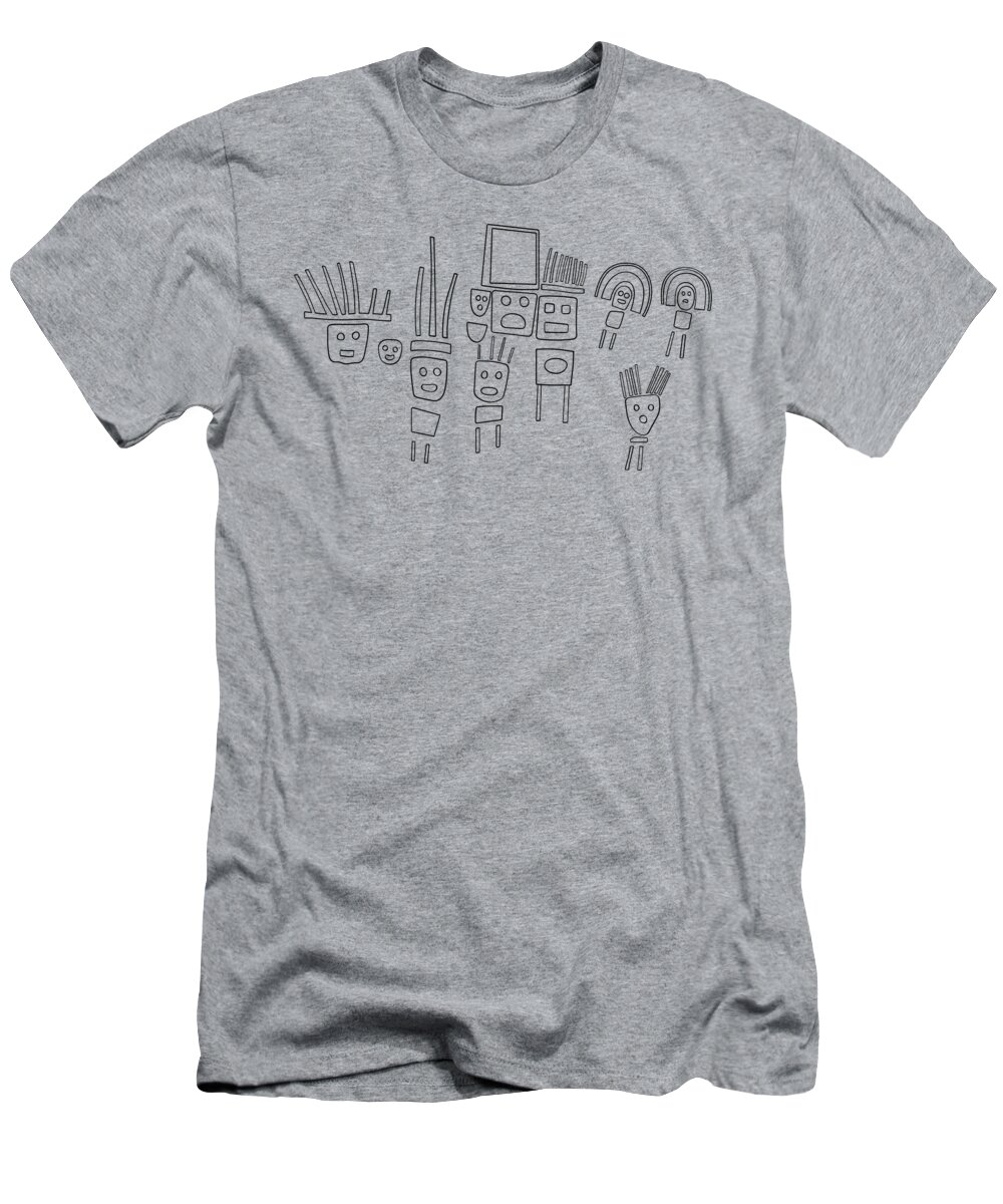 Nazca T-Shirt featuring the drawing Figures from Palpa by Michal Boubin