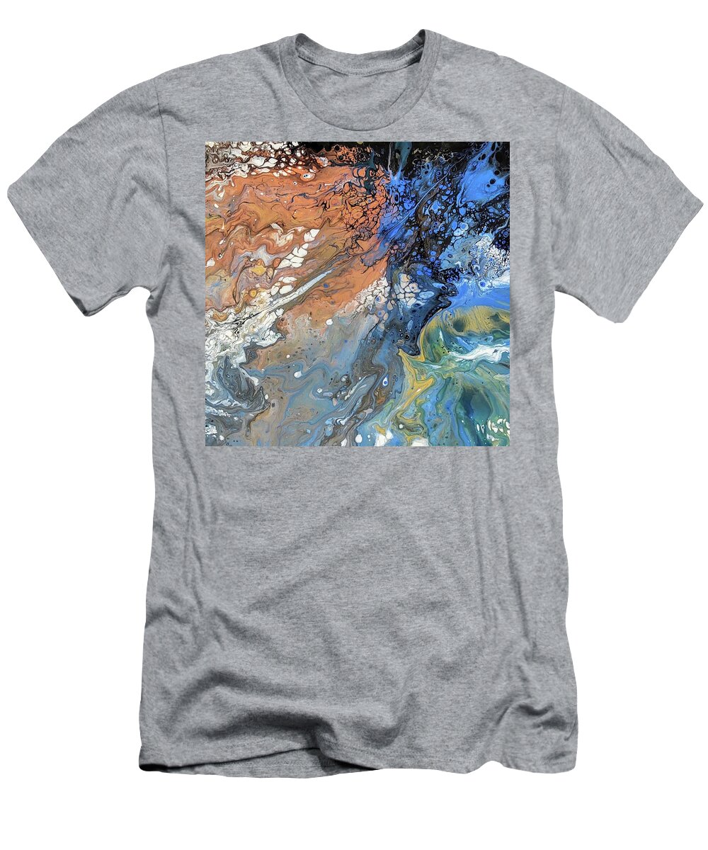 Freeform T-Shirt featuring the painting Fireworks 2 by Cheryl Wallace