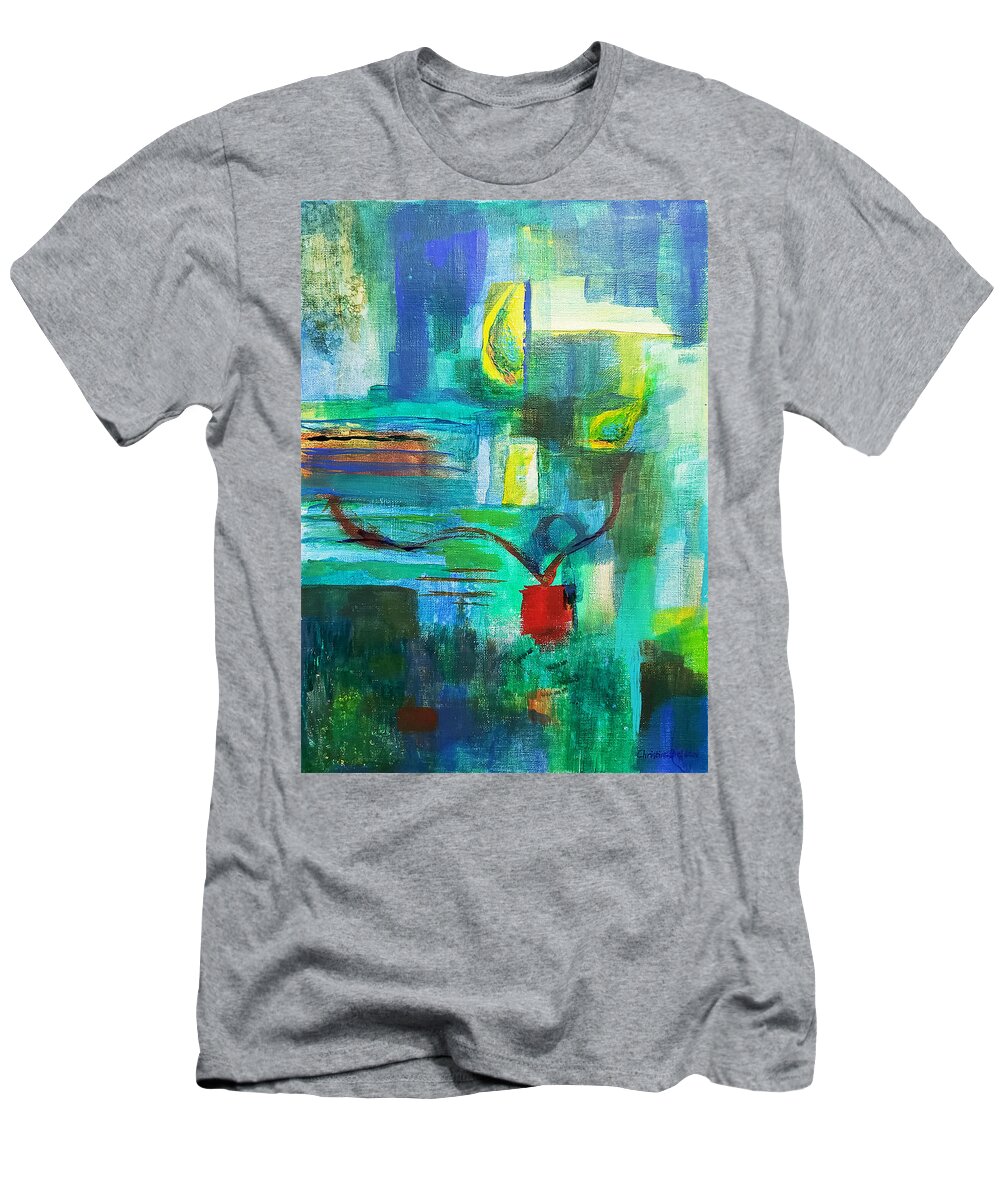 Abstract T-Shirt featuring the painting Fish Eyed by Christine Bolden