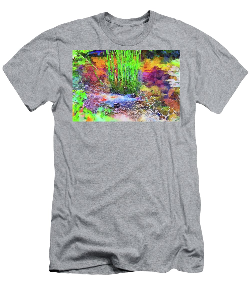 Fishpond T-Shirt featuring the photograph Fishpond Bellagio Gardens, Las Vegas by Tatiana Travelways