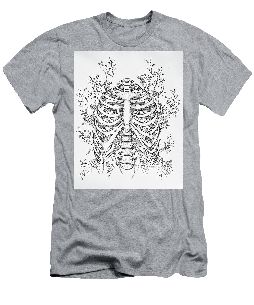 Flourishing T-Shirt featuring the painting Flourishing Anatomy by Kenneth Pope