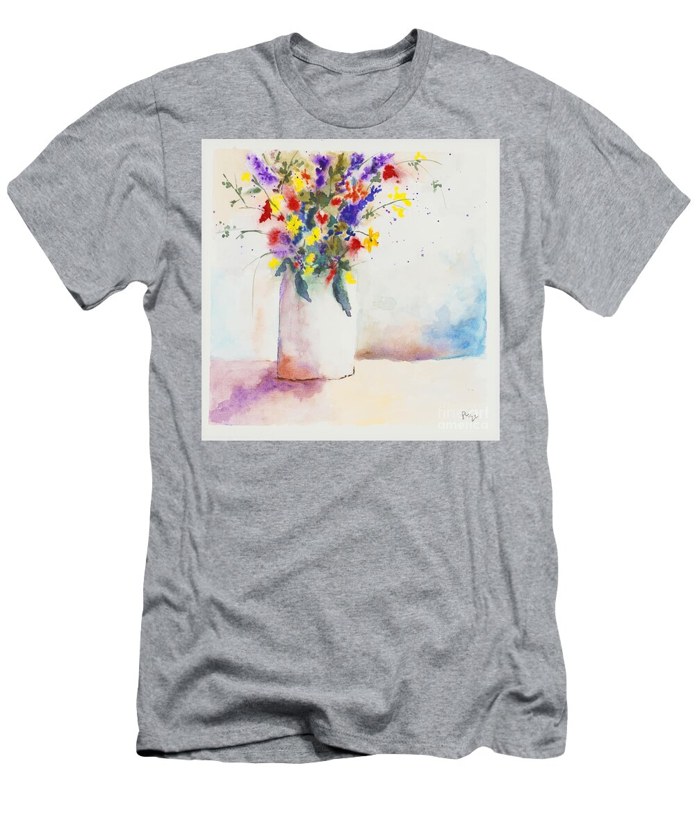 Flower T-Shirt featuring the painting Flower Vase by Loretta