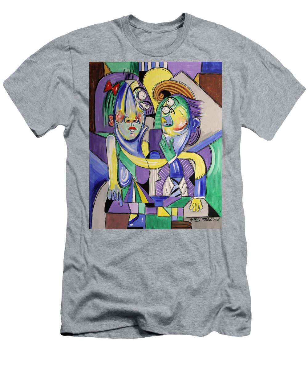 Fluid T-Shirt featuring the painting Fluid by Anthony Falbo