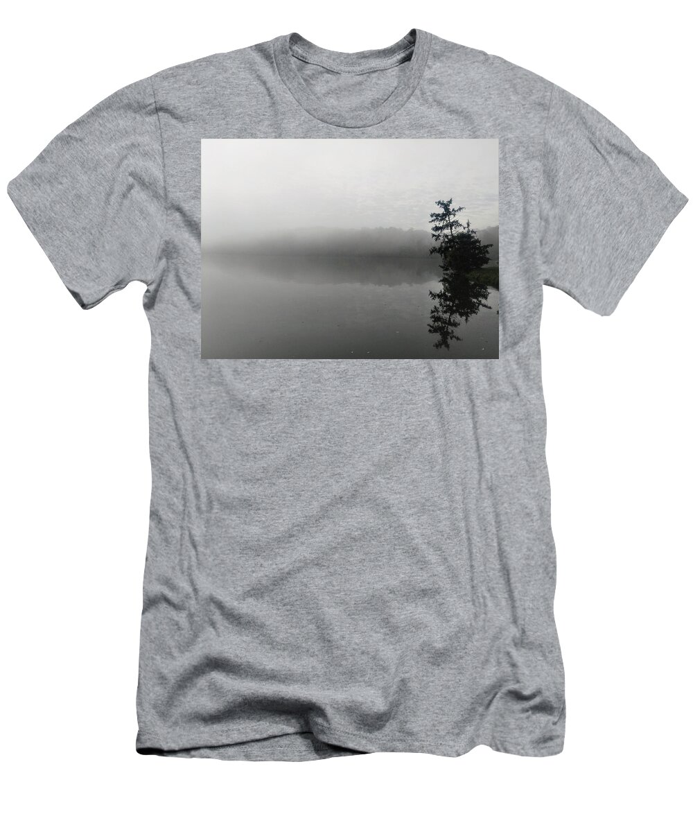  T-Shirt featuring the photograph Foggy Morning Tree by Brad Nellis