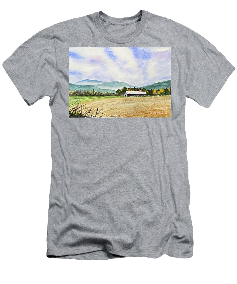 Barn T-Shirt featuring the painting Foothills Barn by Joseph Burger
