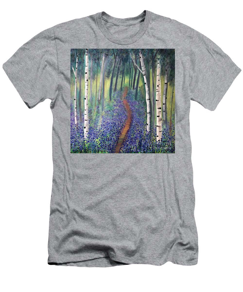 Birch T-Shirt featuring the painting Forest of Hope by Stacey Zimmerman