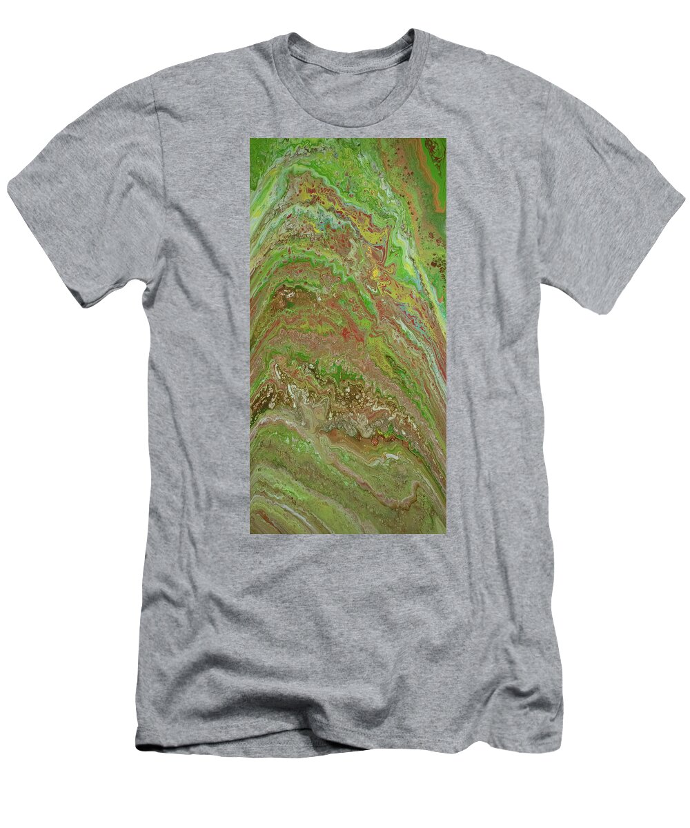 Green T-Shirt featuring the mixed media Forest Pour by Aimee Bruno