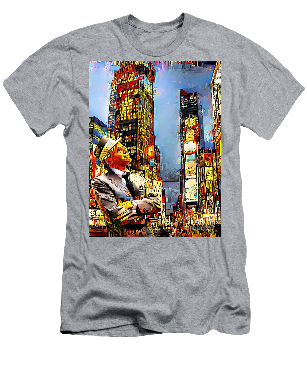 Wingsdomain T-Shirt featuring the photograph Frank Sinatra The Big Apple If I can Make It Here I Can Make It Everywhere 20201020v2 by Wingsdomain Art and Photography