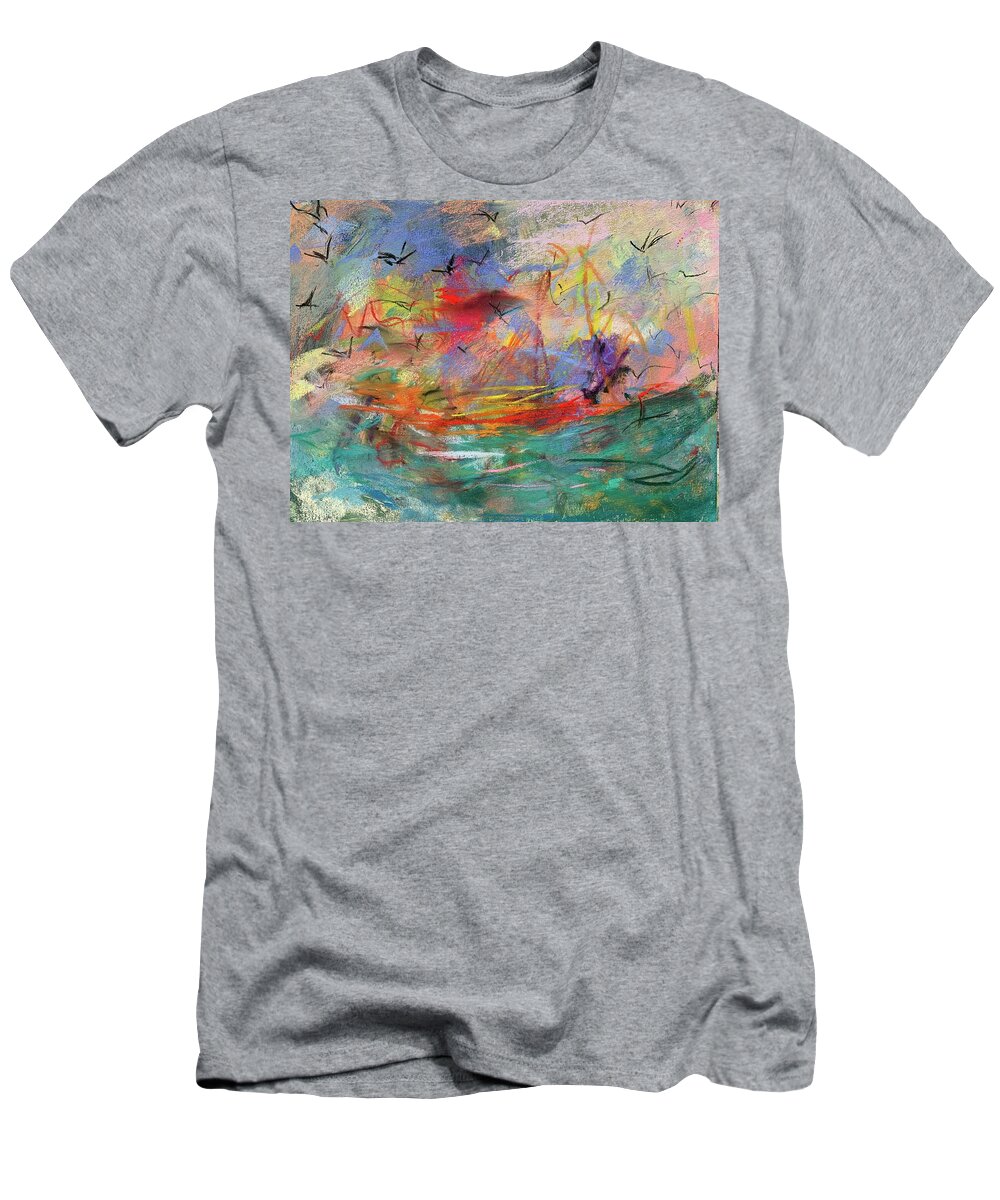 Soft T-Shirt featuring the painting Free Birds by Bonny Butler