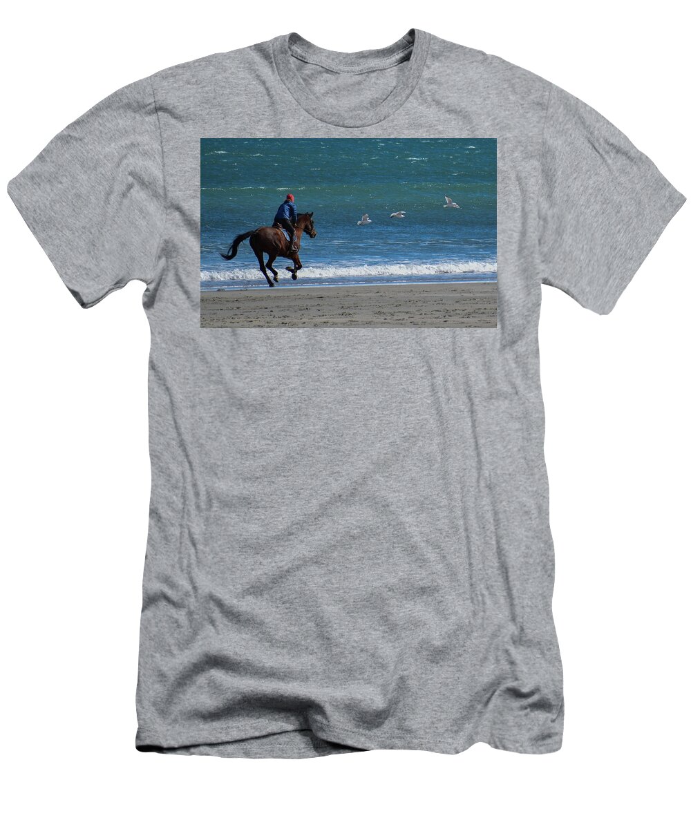 Horse T-Shirt featuring the photograph Freedom Ride by Vicky Edgerly