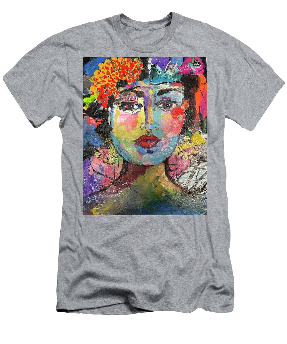 Frida Kahlo T-Shirt featuring the painting Frida by Elaine Elliott