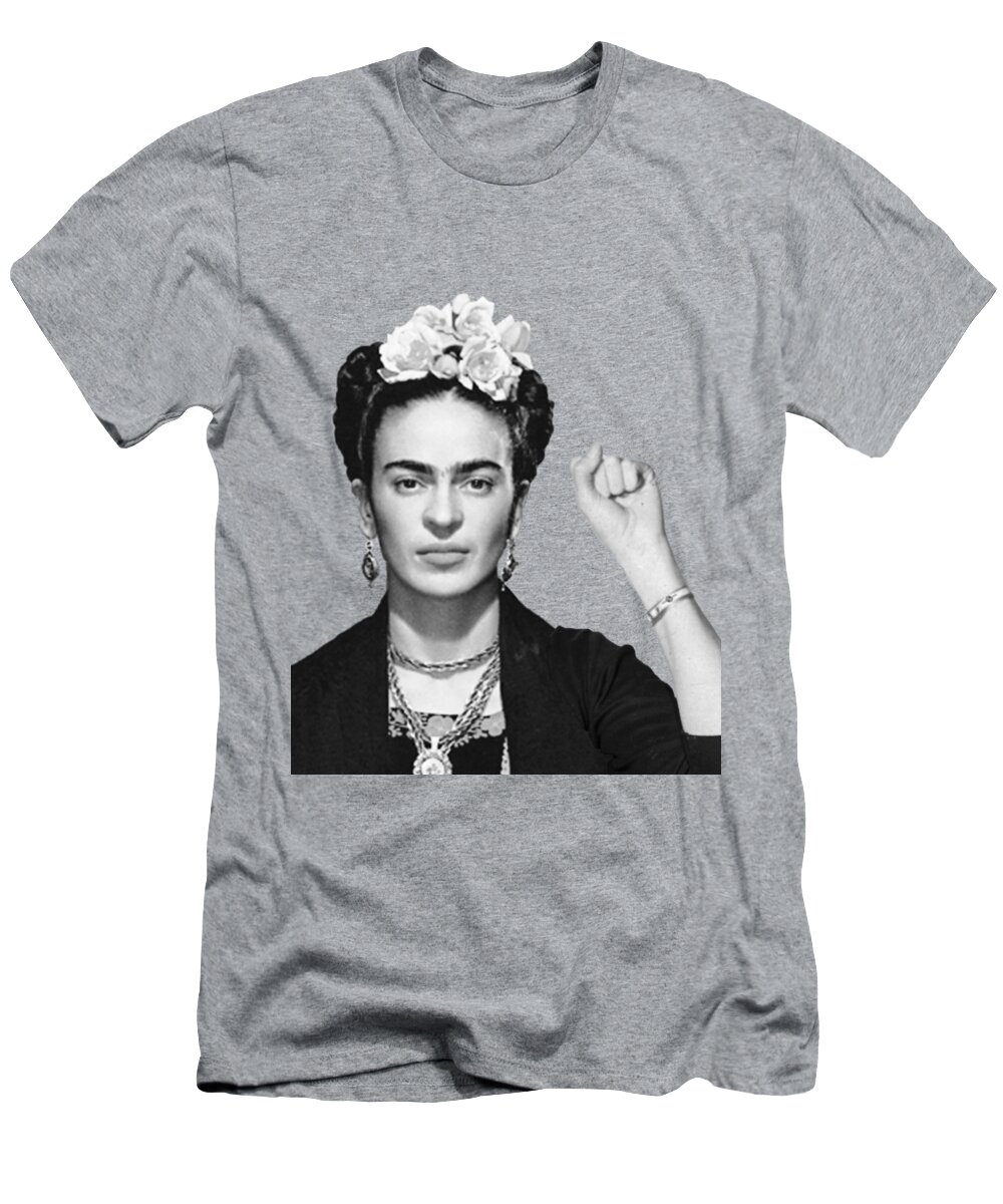Frida Kahlo De Rivera T-Shirt featuring the painting Frida Kahlo Mug Shot Mugshot by Tony Rubino