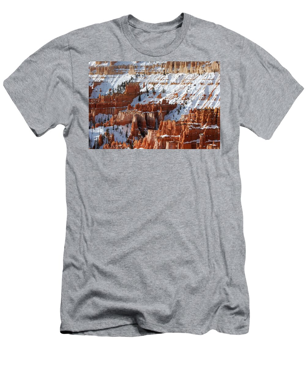 Frosted Gingerbread T-Shirt featuring the photograph Frosted Gingerbread -- Snow-Covered Landscape in Bryce Canyon National Park, Utah by Darin Volpe