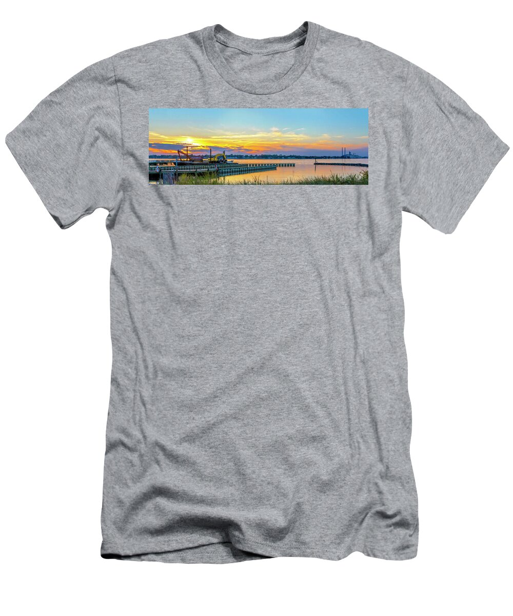 2d T-Shirt featuring the photograph Ft Smallwood Pk Sunset Pano by Brian Wallace