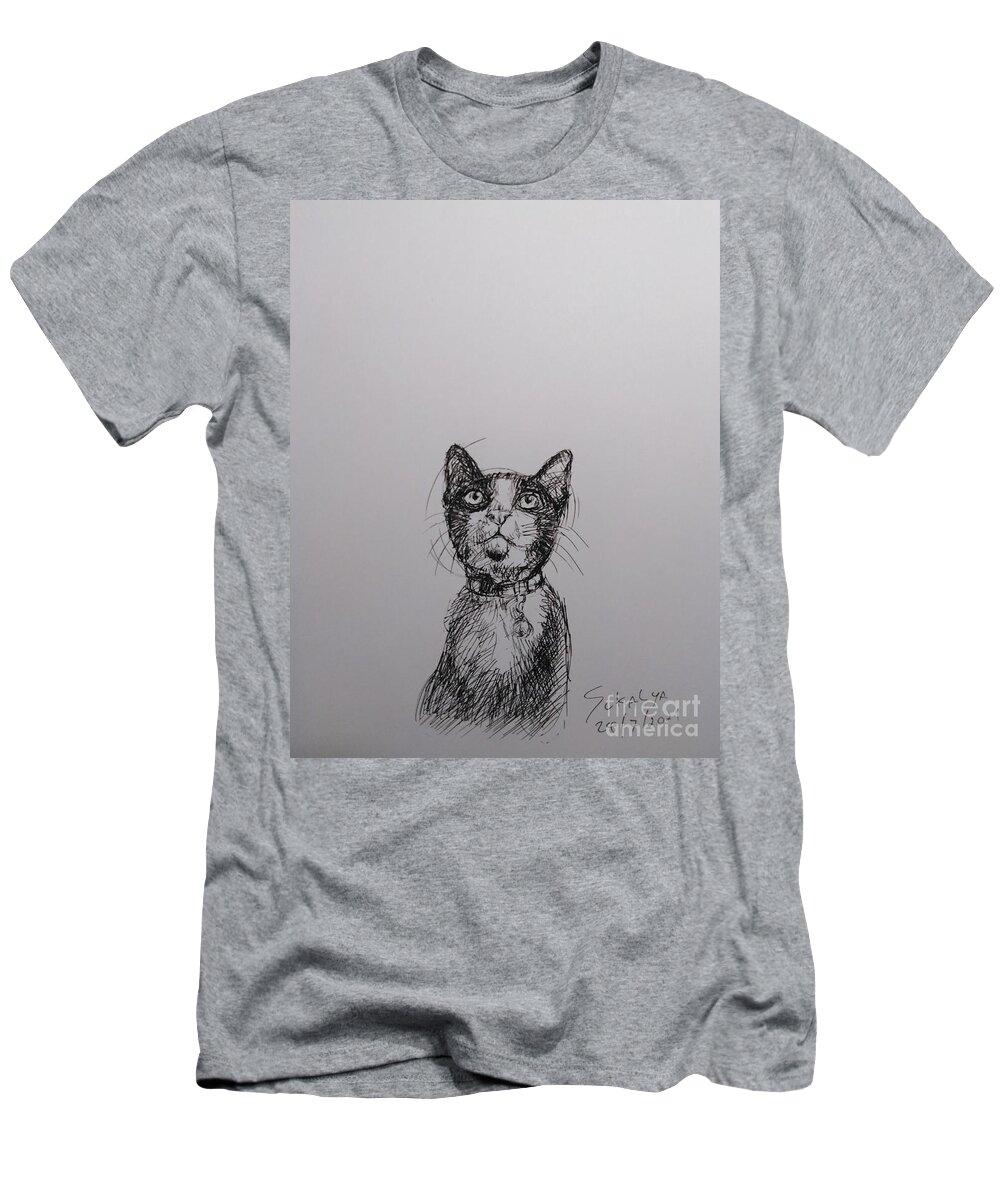  T-Shirt featuring the drawing GATchee Quick Sketch Series by Sukalya Chearanantana