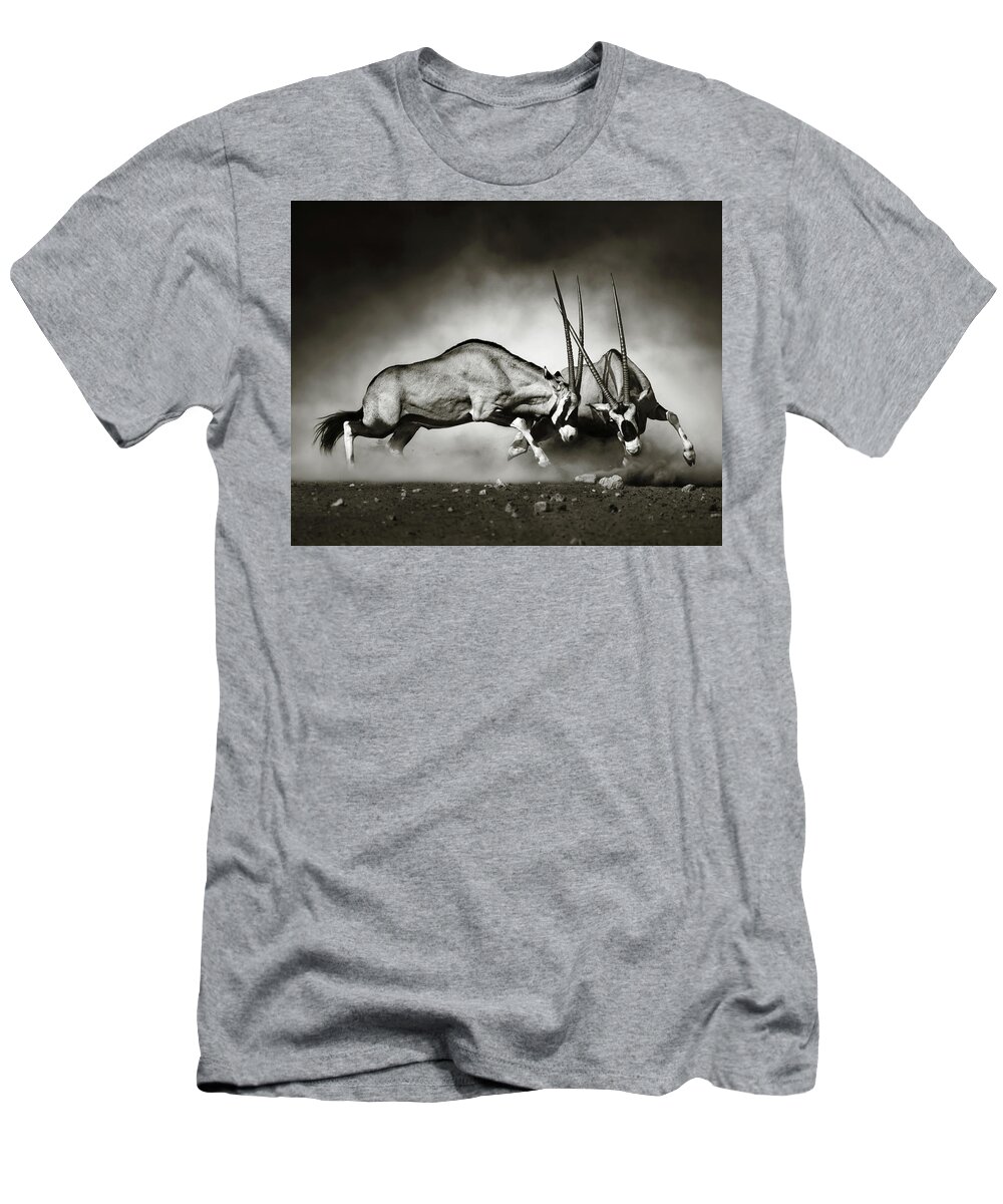 Gemsbok T-Shirt featuring the photograph Gemsbok dual by Johan Swanepoel