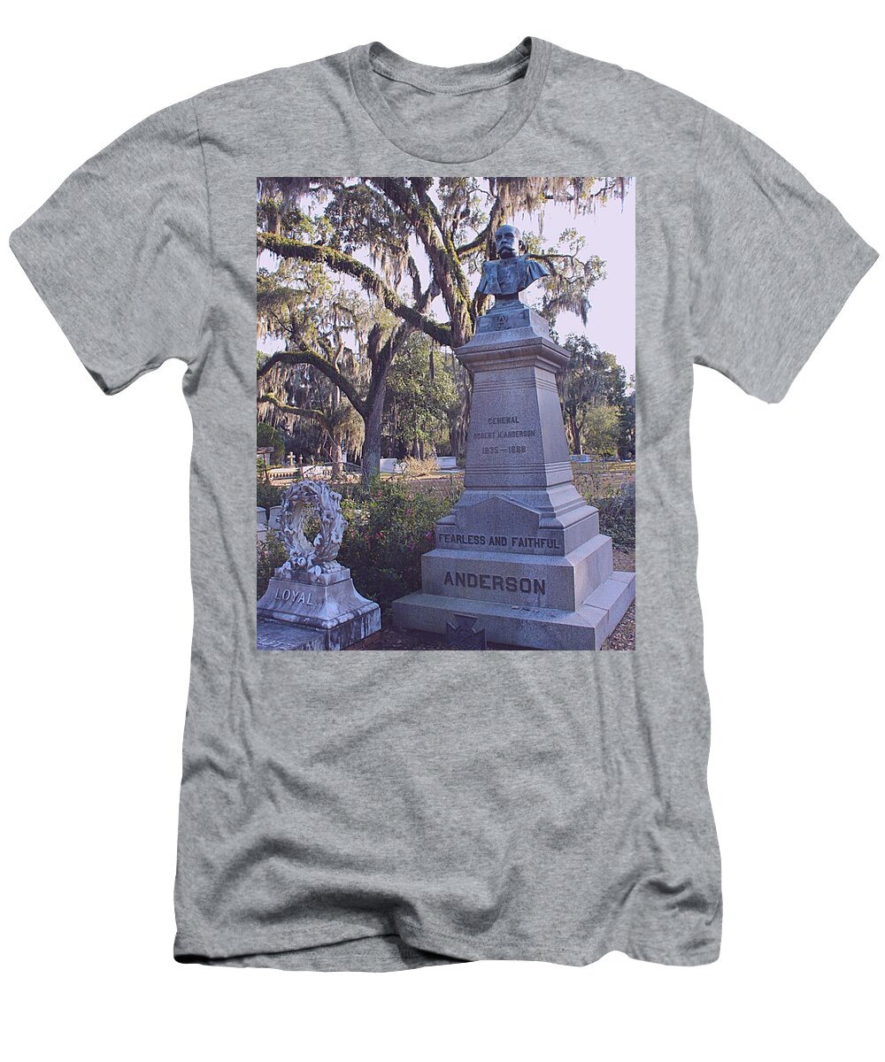 Cemetery T-Shirt featuring the photograph General Anderson by Lee Darnell