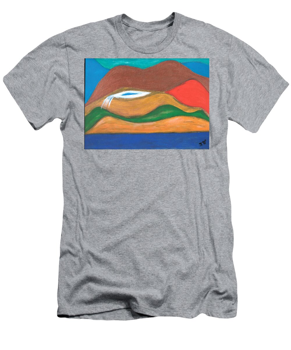 Genie T-Shirt featuring the painting Genie Land by Esoteric Gardens KN